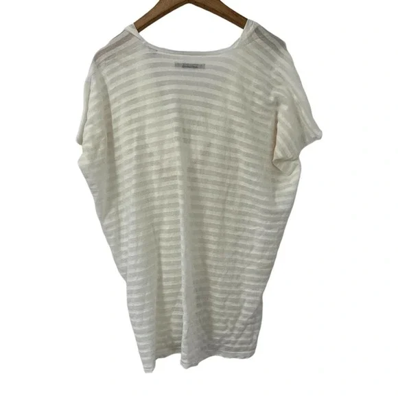 All Saints White Drape Front Blouse Tonal Stripe Size XS EUC - Picture 9 of 9